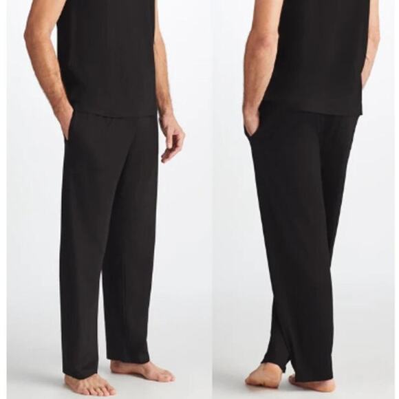 Derek Rose Basel Micro Modal Stretch Lounge Trousers Pants Black Men's L NWT - Picture 1 of 13